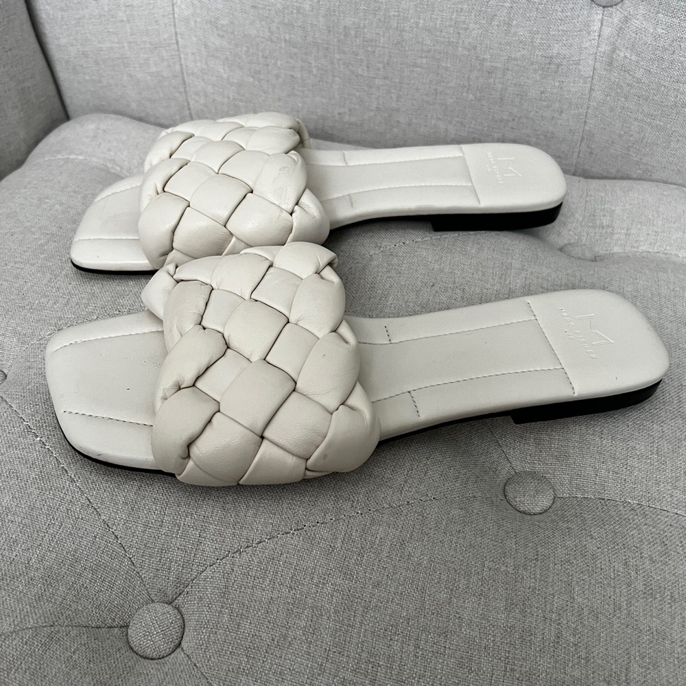 Marc Fisher NEW Sandal slide with braided leather strap. SIZE 10